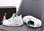 Кросівки N*ke Air Jordan 4 Retro "Білий зелений" р.44, фото 10