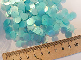 Блискітки, паєтки, лелітки 10 мм ( з верхнім зміщеним отвором ) упаковка 2 г. ( 50-60 шт) Індія. Бирюзовый хамелион