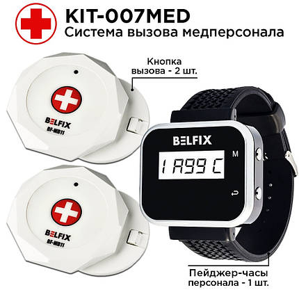 Наметна сигналізація — Готовий комплект системи виклику медперсоналу BELFIX KIT-007MED, фото 2