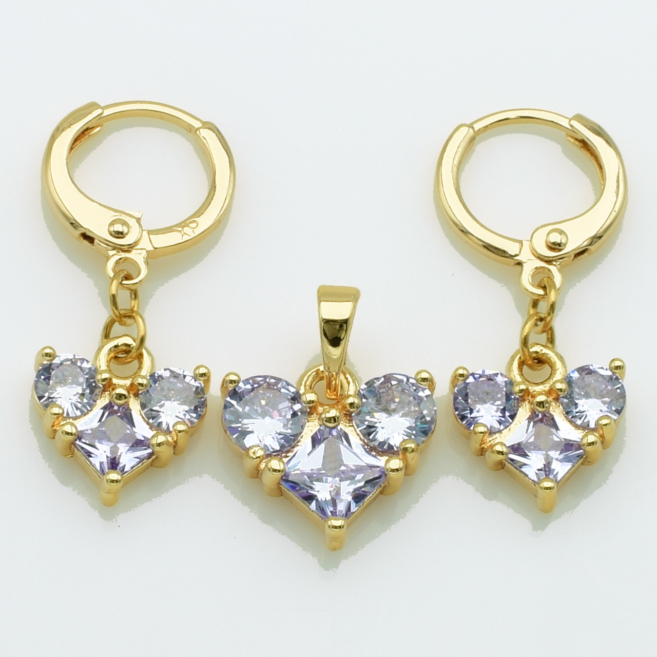 XUPING M&L Комплект Позолота 18к Сережки Висота 2.8см Ширина 1.1см, Кулон Висота 1.7см Ширина 1.3см, фото 1