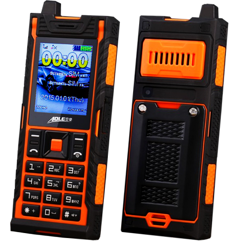 Водонепроникний телефон Aole Dio 5, IP67, 3800 мА·год (+Powerbank), 2 SIM, FM, Bluetooth, MP3. Гучний звук!
