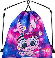 Рюкзак сумка мешок для обуви на шнурках затяжках легкий розовый школьный для девочки Winner One SkyName M-70