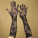 Мереживні рукавички до ліктя Чорні (p1010-black), фото 5