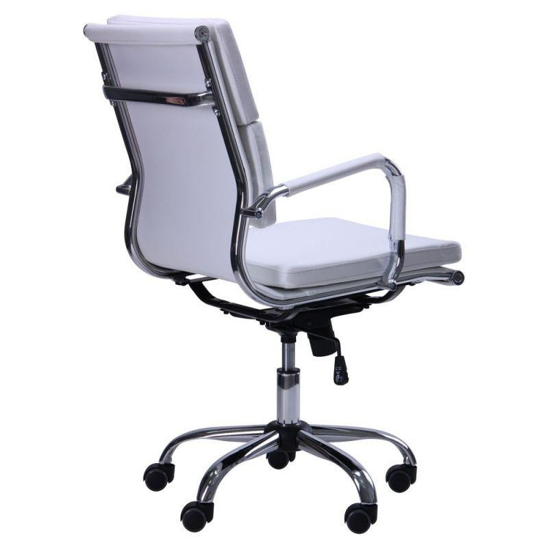 Кресло офисное Slim FX LB хром XH-630B механизм Tilt кожзаменитель Черный (AMF-ТМ) шкірозамінник Білий - фото 5 - id-p1573708839