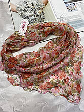 Жіноча шовкова квіткова хусточка на шию 60х60 см (кв.15)