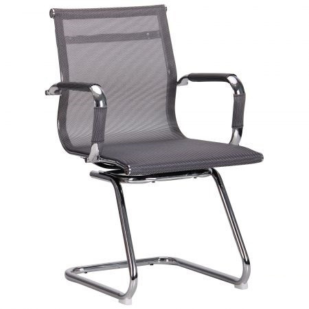 Кресло для конференций Slim Net CF хром XH-633C сетка Черная (AMF-ТМ) 10.9, Сітка Сіра - фото 1 - id-p1573722098