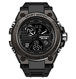 Якісний бюджетний годинник із каучуковим ремінцем чорний Армійський і тактичний годинник, фото 2