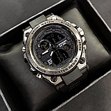 Якісний бюджетний годинник із каучуковим ремінцем чорний Армійський і тактичний годинник, фото 8