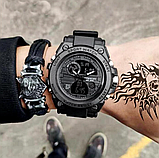 Зовнішній електронно-стрільний годинник чоловічий спортивний із каучуковим ремінцем із секундоміром, фото 9