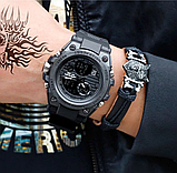 Зовнішній електронно-стрільний годинник чоловічий спортивний із каучуковим ремінцем із секундоміром, фото 10