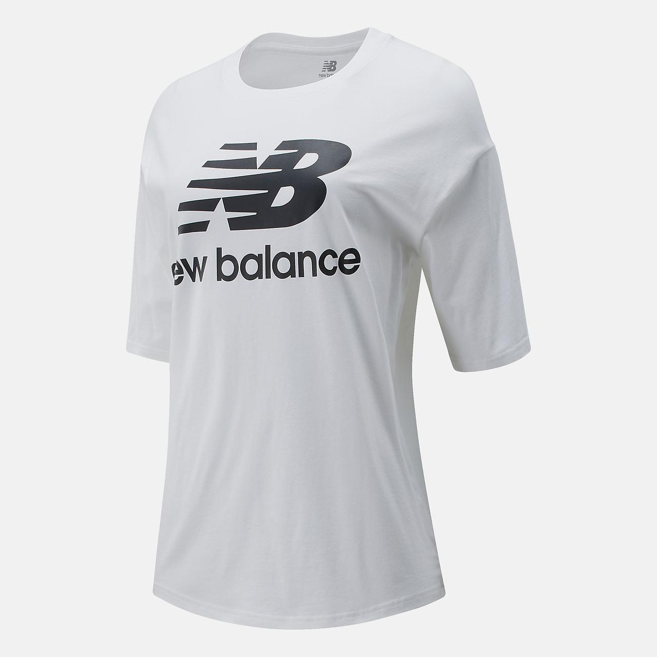Футболка жіноча New Balance Essentials Stacked Logo арт.WT03519WK колір: білий