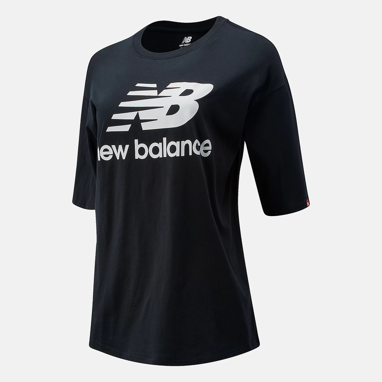 Футболка жіноча New Balance Essentials Stacked Logo арт.WT03519BK колір: чорний