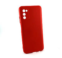 Чехол на Samsung Galaxy A03s, A037 накладка бампер Soft Case Full силиконовый матовый красный