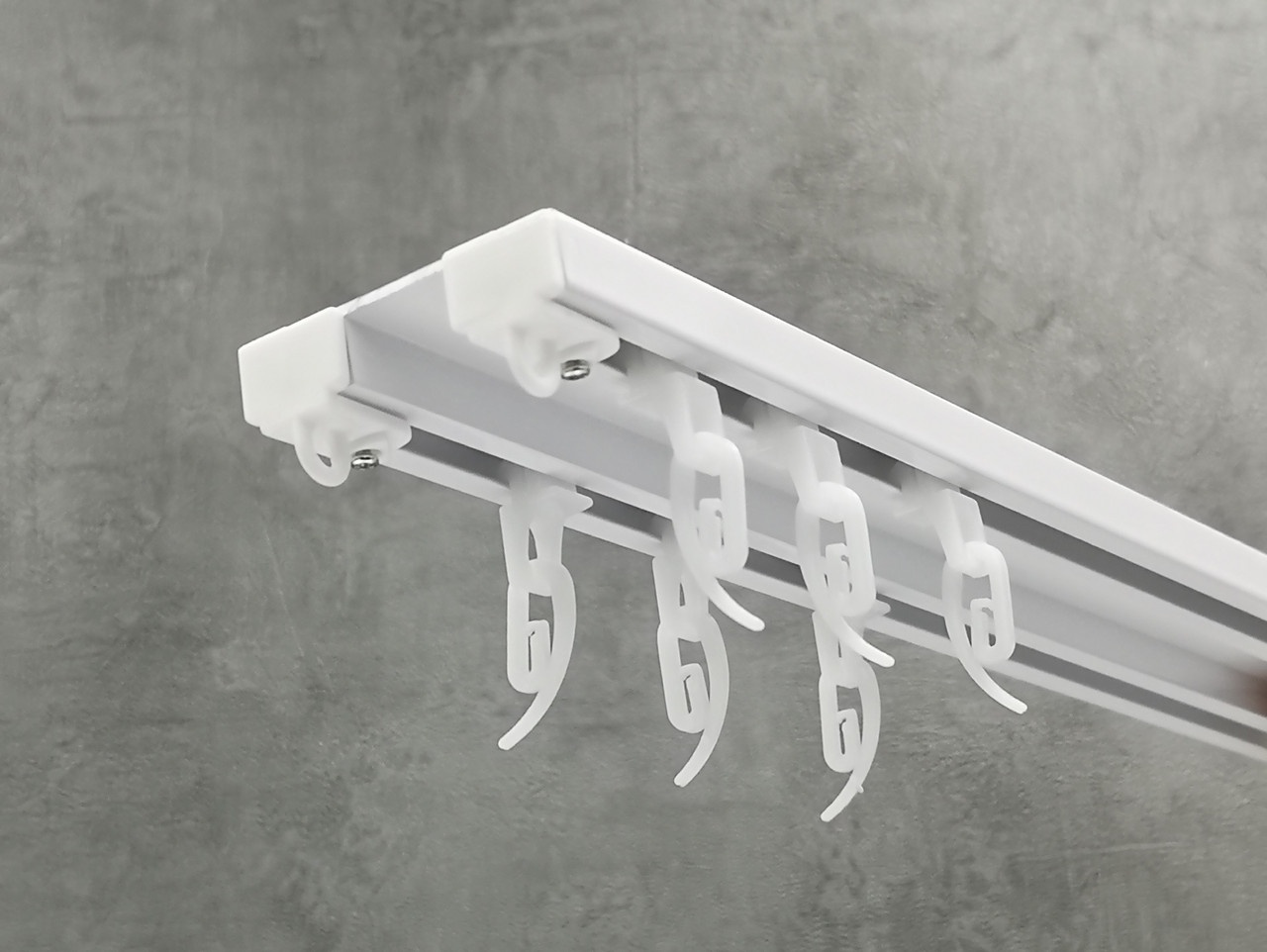 Стельовий карниз Quadrum подвійний посилений алюмінієвий 10 мм 100 см, фото 1