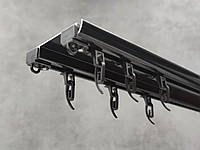 Потолочный карниз Quadrum DS двойной усиленный алюминиевый 190 см Черный