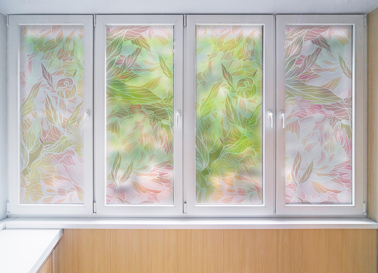 Декоративная матовая пленка на окна и перегородки "Перекрасные цветы" Zatarga разделитель пространства - фото 2 - id-p1573756302