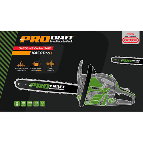 Бензопила Procraft K450Pro Industrial (цепь Oregon), цена 3850 грн ...