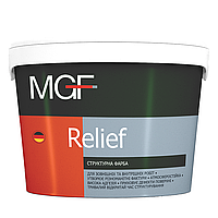 Фарба структурна MGF Relief (15 кг) для внутрішніх та зовнішніх робіт.