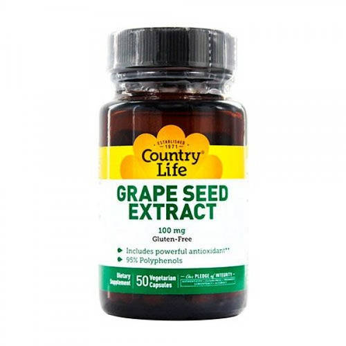 Экстракт виноградных косточек Country Life Grape Seed Extract 100 мг 50 ...