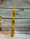 Свічка широкий виток воскова натуральна закручена 20 см, фото 5