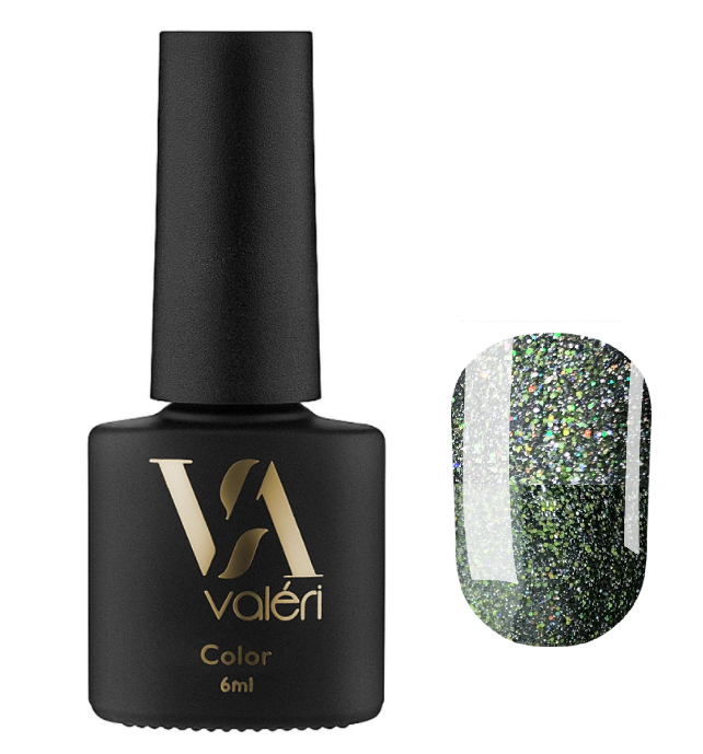 Гель-лак Valeri Flash 07 Зелений, світловідбивачі 6 мл