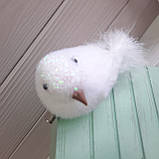 Пташка біла 20 см із хвостиком велика., фото 4