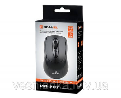 Комп'ютерна мишка оптична USB 1000dpi арт RM-207 REAL