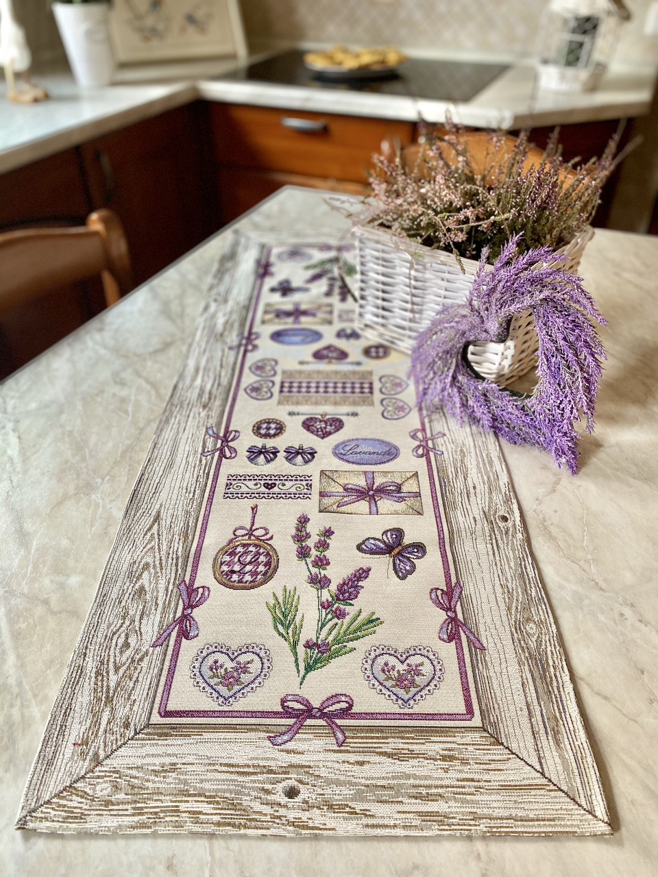 Купить Раннер гобеленовый на стол Limaso "Бантики", 37x100 см., цена ...