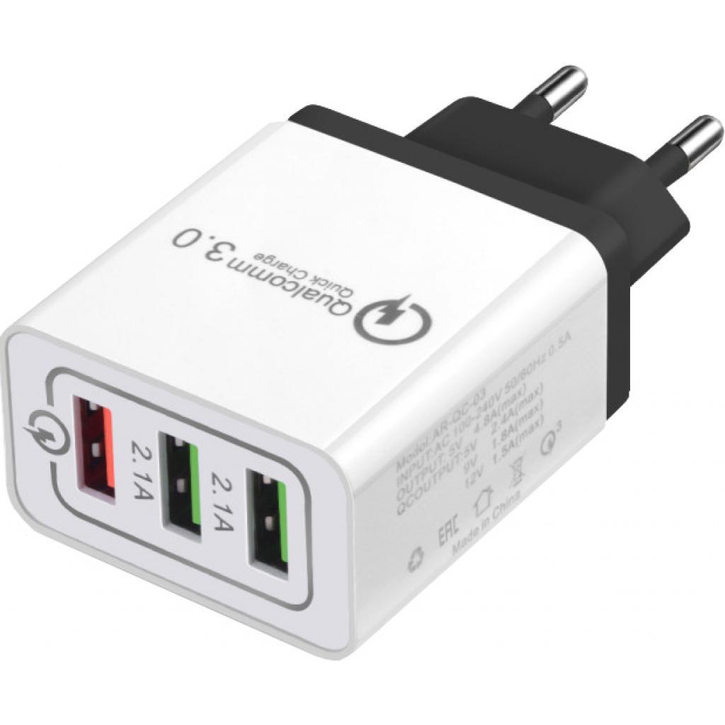 Зарядное устройство XoKo QC-300 3 USB Qualcom 3.0 4.8A Black (QC-300-BK) - фото 1 - id-p1086543754
