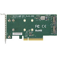 Плата розширення Supermicro PCIe x8 до SSD 2x m.2 NVMe (AOC-SLG3-2M2)