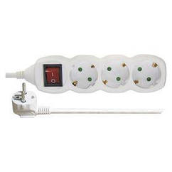 Фільтр живлення Emos (P1323R) з вимикачем, 3 розетки, 1.5 мм2, 3 м, White