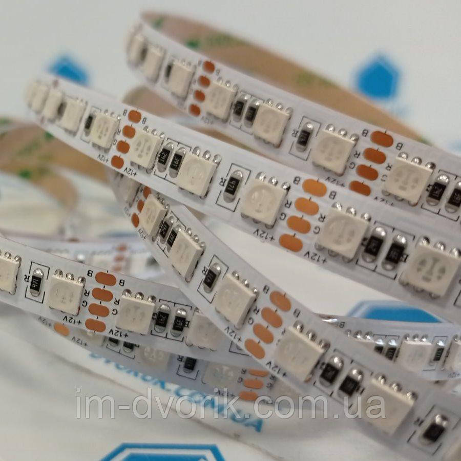 Світлодіодна стрічка RGB (5 метрів) 12V smd5050 ІР20 24W 96led негерметична, фото 1