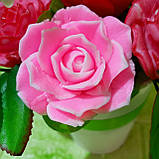 Букет квітів із мила (7 великих троянд), фото 5