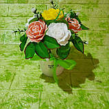 Букет квітів із мила (7 великих троянд), фото 6