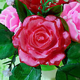 Букет квітів із мила (7 великих троянд), фото 9