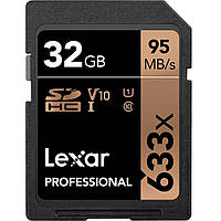 Картка пам'яті Lexar 32GB SDHC class 10 UHS-I U1 V10 633x Professional (LSD32GCB633)