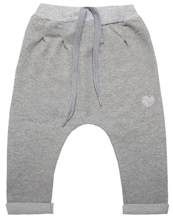 Штани дитячі на манжетах на зручному широкому поясі для дівчинки GABBI BR-19-28 Горошки Сірий на зріст 62 (11791)