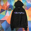 Кежуал худі з принтом champion | чорна толстовка чемпіон, фото 3