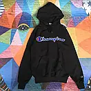 Кежуал худі з принтом champion | чорна толстовка чемпіон, фото 2