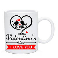 Чашка с Днем Святого Валентина. Сувенир на 14 февраля