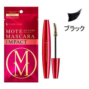 Flow Fushi Mote Mascara Impact1 Dramatic туш чорна, водостійка, підкреслює вигин, 7 г