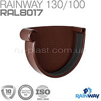 Заглушка ринви ліва коричнева RAINWAY 130мм