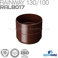 Муфта трубы коричневая RAINWAY 100мм