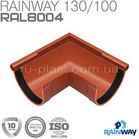 Угол желоба наружный 90° кирпичный RAINWAY 130мм