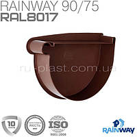 Заглушка воронки левая коричневая RAINWAY 90мм