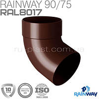 Відведення труби одномуфтове 67° коричневе RAINWAY 75мм