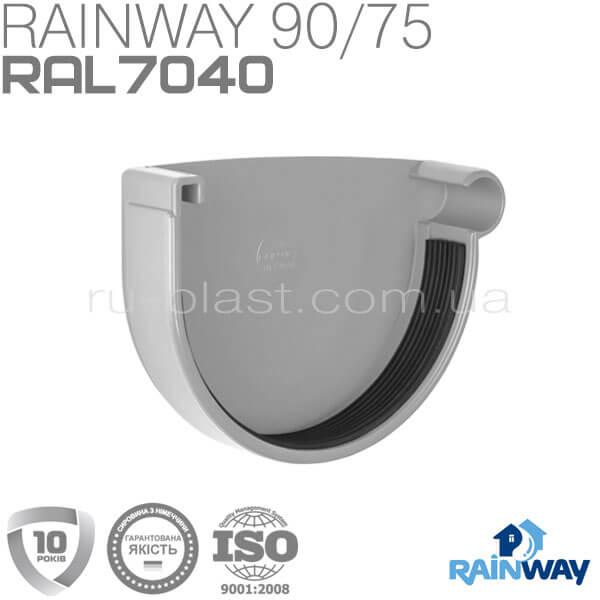 Заглушка ринви права сіра RAINWAY 90мм