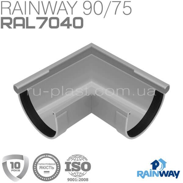 Кут ринви зовнішній 90° сірий RAINWAY 90мм