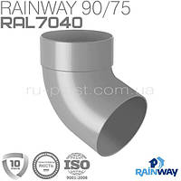 Відведення труби одногофтовий 67° сірий RAINWAY 75мм