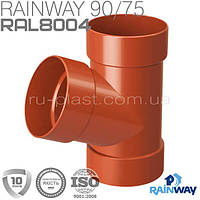 Тройник трубы 67° кирпичный RAINWAY 75мм